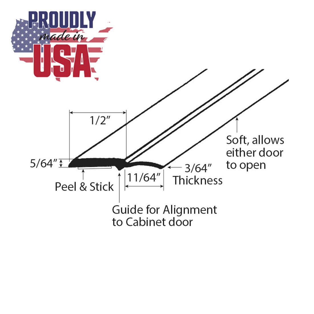 1/2in Flat Dual Durometer | Dust Seal With Adhesive