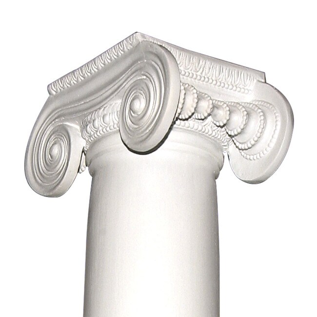 10' High x 6" Diameter Paint Grade Wood Tapered Plain Colonial Column with Polyurethane Greek Erectheum Capital and Base