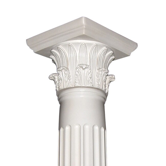 8' High x 6" Diameter Paint Grade Wood Tapered Plain Colonial Column with Polyurethane Capital and Base | DR68P-TW Series