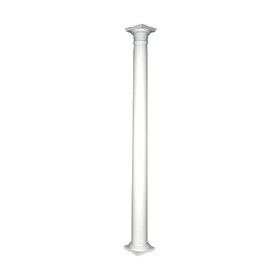 12' High x 8" Diameter Paint Grade Wood Tapered Plain Colonial Column with Polyurethane Capital and Base | DR812P-TW Series