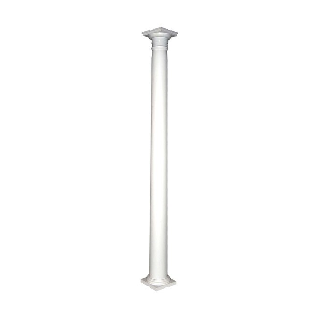 10' High x 6" Diameter Paint Grade Wood Tapered Plain Colonial Column with Polyurethane Greek Erectheum Capital and Base