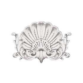 13-3/4" Wide x 9-13/16" High Primed White Polyurethane Center Applique