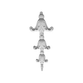 5-1/4" Wide x 13" High Primed White Polyurethane Drop Applique