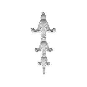 5-1/4" Wide x 13" High Primed White Polyurethane Drop Applique
