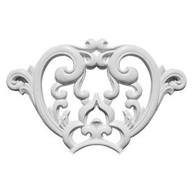 16" Wide x 10" High Primed White Polyurethane Ornament Applique