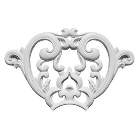 16" Wide x 10" High Primed White Polyurethane Ornament Applique