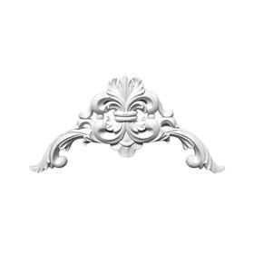 16-3/4" Wide x 6-5/8" High Primed White Polyurethane Ornament Applique