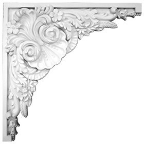 18-1/4" Square Primed White Polyurethane Applique