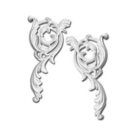 4" Wide x 8-1/2" High Primed White Polyurethane Scroll Set