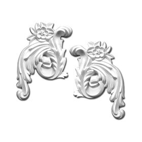 5" Wide x 7-1/4" High Primed White Polyurethane Scroll Set