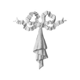 25" Wide x 28" High Primed White Polyurethane Swag Swag Applique