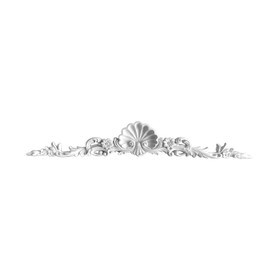 34-3/4" Wide x 5-3/4" High Primed White Polyurethane Cartouche Applique