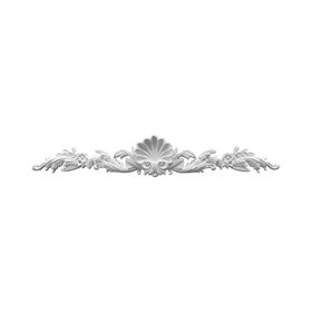 43-1/2" Wide x 7-1/4" High Primed White Polyurethane Cartouche Applique