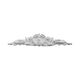 46-1/2" Wide x 9-1/2" High Primed White Polyurethane Cartouche Applique