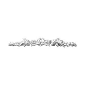 48" Wide x 6-1/2" High Primed White Polyurethane Cartouche Applique