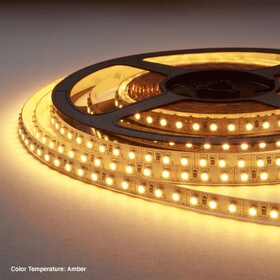 5/16" (8mm) Wide LED Tape Flexible Strip Lighting | 3528 Chip Amber 2300K 2.9 Watts | 262 Lumens Per Foot 12V IP20 UL | 16.4' Roll