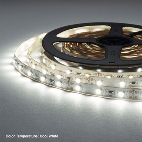 5/16" (8mm) Wide LED Tape Flexible Strip Lighting | 3528 Chip Cool White 6500K 1.5 Watts | 123 Lumens Per Foot 12V IP20 UL | 16.4' Roll
