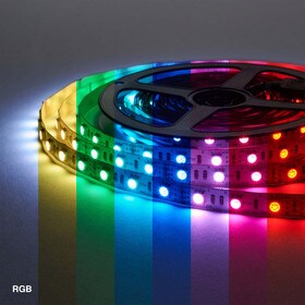 3/8" (10mm) Wide LED Tape Flexible Strip Lighting | 5050 Chip RGB 4.4 Watts 12V IP20 UL | 16.4' Roll
