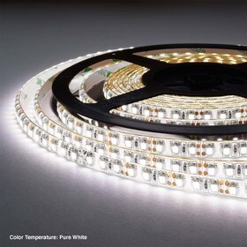 5/16" (8mm) Wide LED Tape Flexible Strip Lighting | 3528 Chip Pure White 4500K 2.9 Watts | 262 Lumens Per Foot 12V IP65 UL | 16.4' Roll
