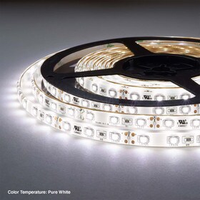 5/16" (8mm) Wide LED Tape Flexible Strip Lighting | 3528 Chip Pure White 4500K 1.5 Watts | 123 Lumens Per Foot 12V IP65 UL | 16.4' Roll