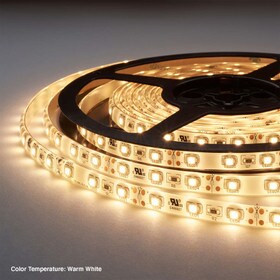 5/16" (8mm) Wide LED Tape Flexible Strip Lighting 3528 Chip Warm White 2800K-3200K 1.5 Watts | 123 Lumens Per Foot 12V IP65 UL | 16.4' Roll