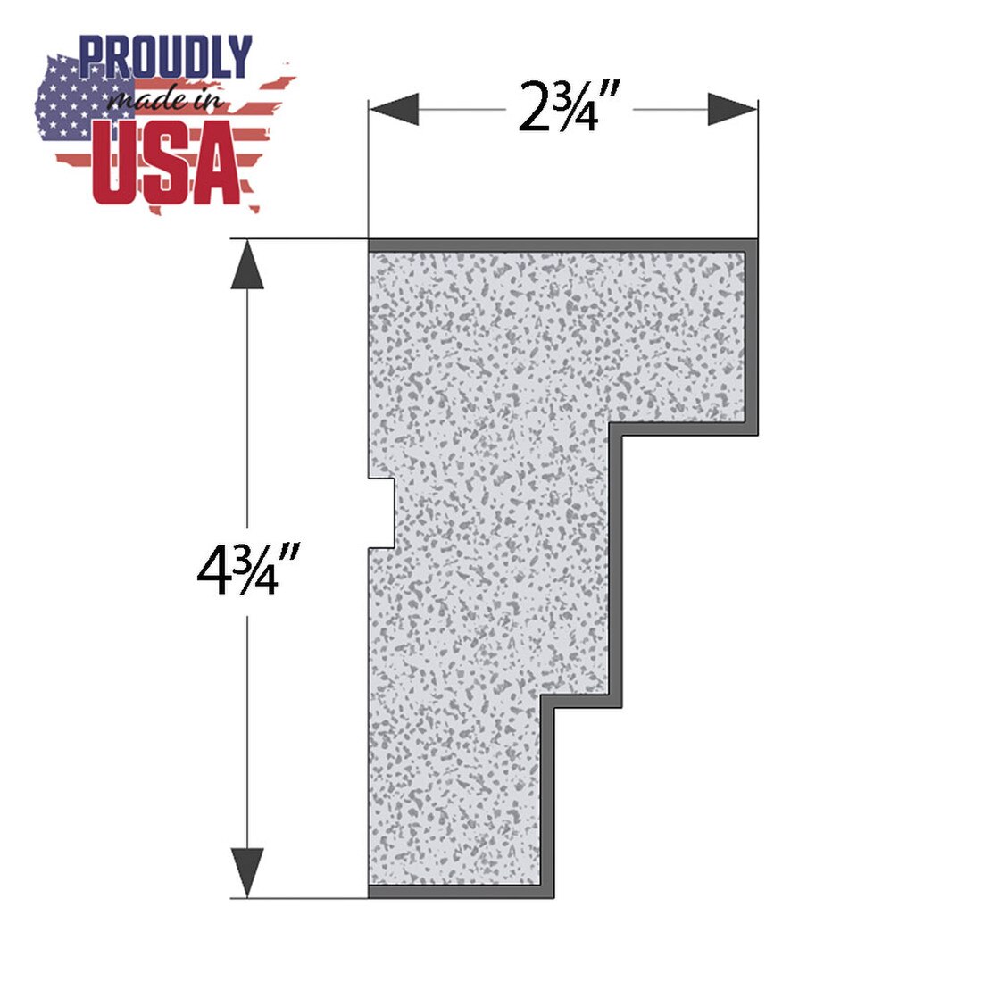4-3/4" High x 2-3/4" Deep European Series Acrocore EPS Cornice Moulding 8' Length