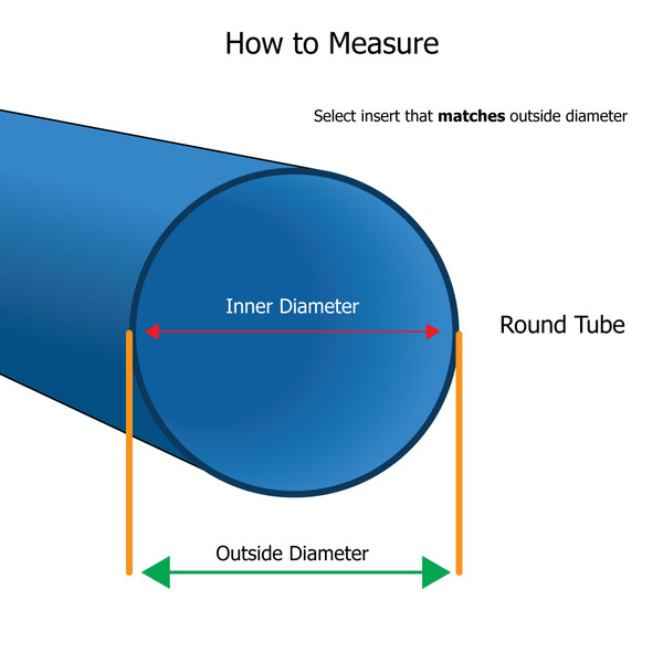 1/2in Dia | 14 - 23 Gauge | Textured Low Density Polyethylene | Plastic Universal Gauge Inside End Cap for Tubing
