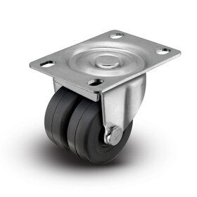 2in Dia x 2-9/16in x 3-5/8in | Swivel Plate Rubberex | Piano Dual Wheel Caster