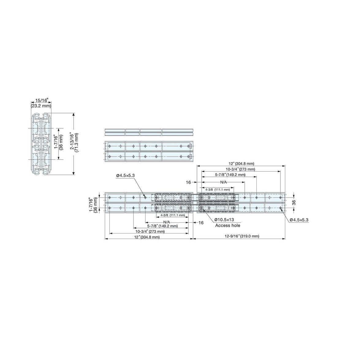 Sugatsune | ESR-10 Series | Stainless Steel Drawer Slide