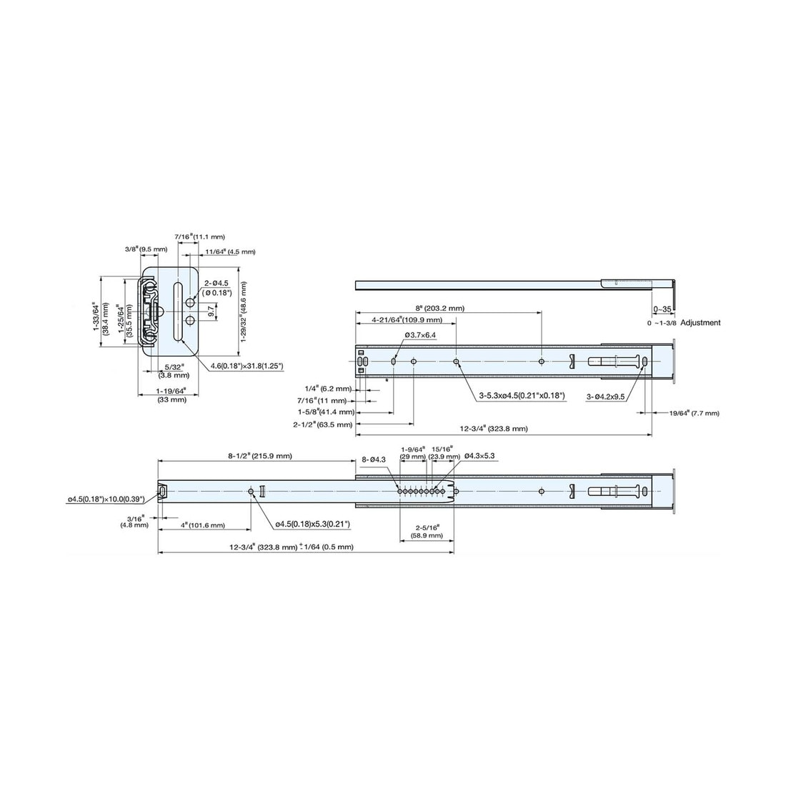 Sugatsune | ESR-2 Series | Stainless Steel Drawer Slide