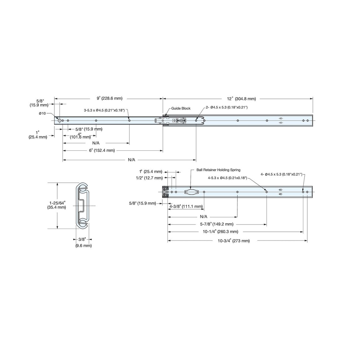 Sugatsune | ESR-8 Series | Stainless Steel Drawer Slide