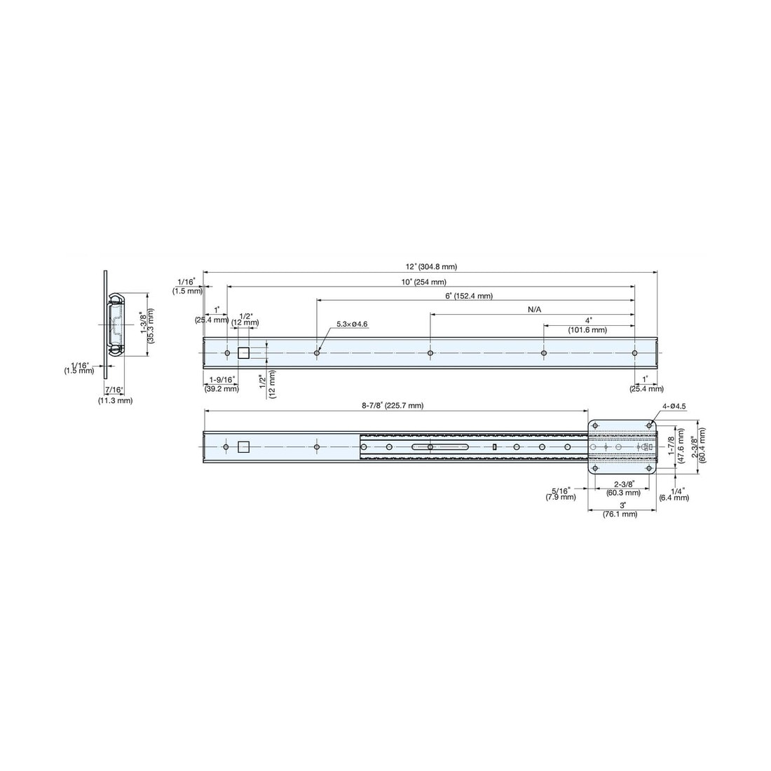 Sugatsune | ESR-9 Series | Stainless Steel Drawer Slide
