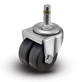2in Dia x 7/16in x 1-3/8in | Friction Ring Stem Rubberex | Piano Dual Wheel Caster