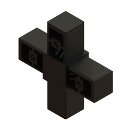 4 Way Cross Connector For 1.5" Tubing Black