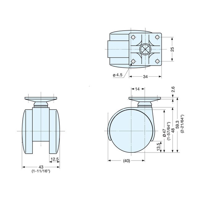 Caster with Plate