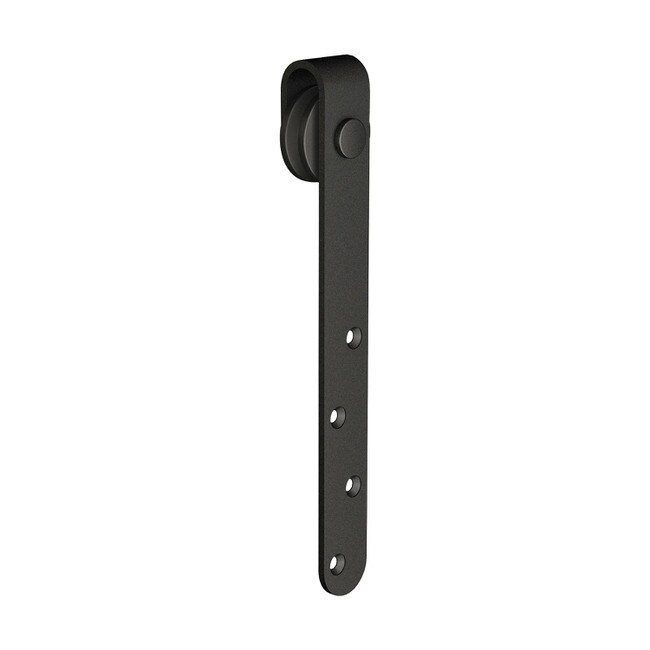 Black Powder Coated Finish with POM Thermoplastic Wheels | Classic Strap Roller Kit for Sliding Barn Doors for Furniture