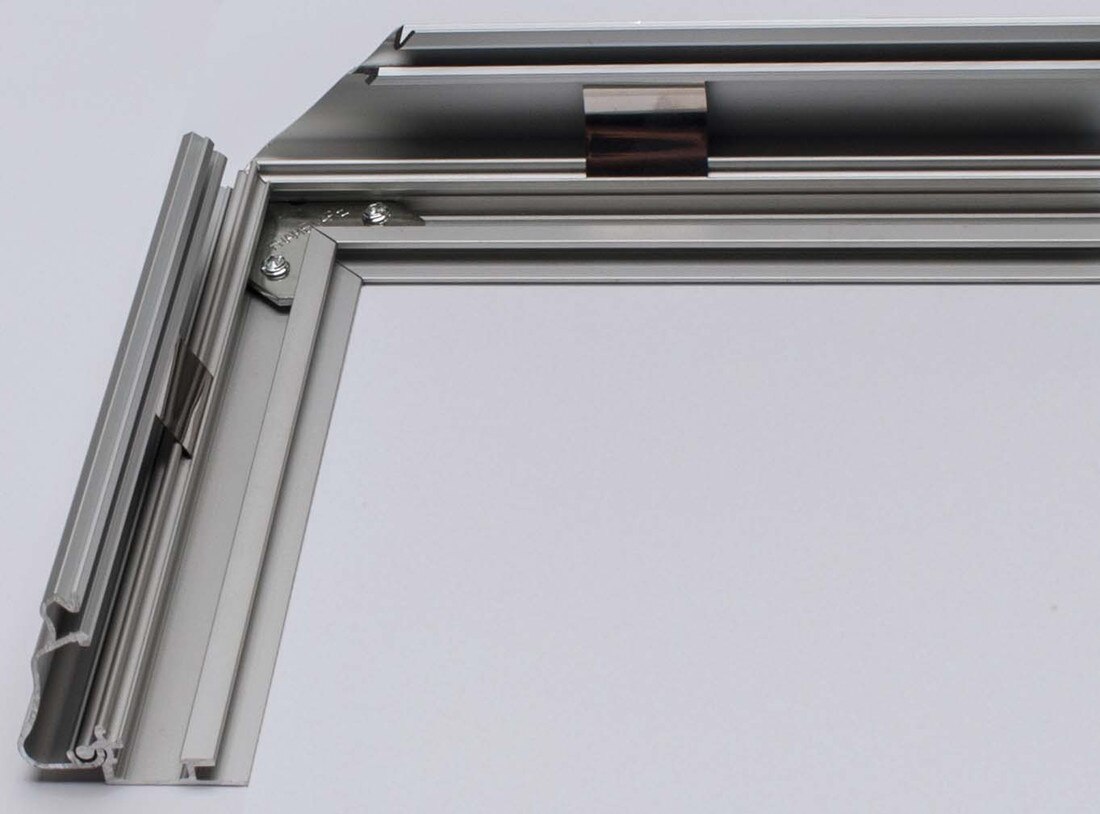 Black Powder Coated 8' L Top & Mill Base Alum Frame For .25" | FLF-37SQM-BK Series