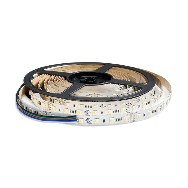 1/2" (12mm) Wide LED Tape Flexible Strip Lighting | 5050 Chip 4 in 1 Color Changing RGB and Cool White | 5.3 Watts 24V IP20 UL | 16.4' Roll | FNC24-IRGBC5060-16 Series