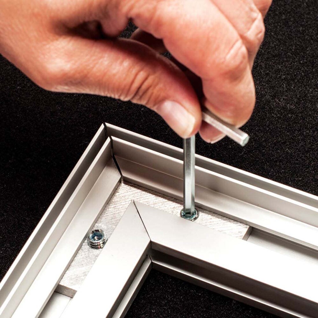 40mm Wide Profile for FOGA Fabric Flex Framing System | Double Sided Pole | Clear Anodized Aluminum | 8ft Length