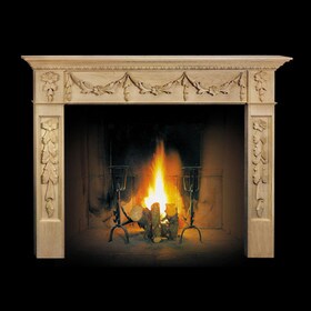 58" Inside Width x 42" Inside Height Solid Maple Hand Carved Fire Surround | FS-004 Series
