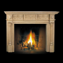 50" Inside Width x 40" Inside Height Solid Maple Hand Carved Fire Surround | FS-007S Series