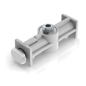 White Coupling for FOGA System | Draw Type | Perpendicular | Clear Anodized Aluminum and Steel