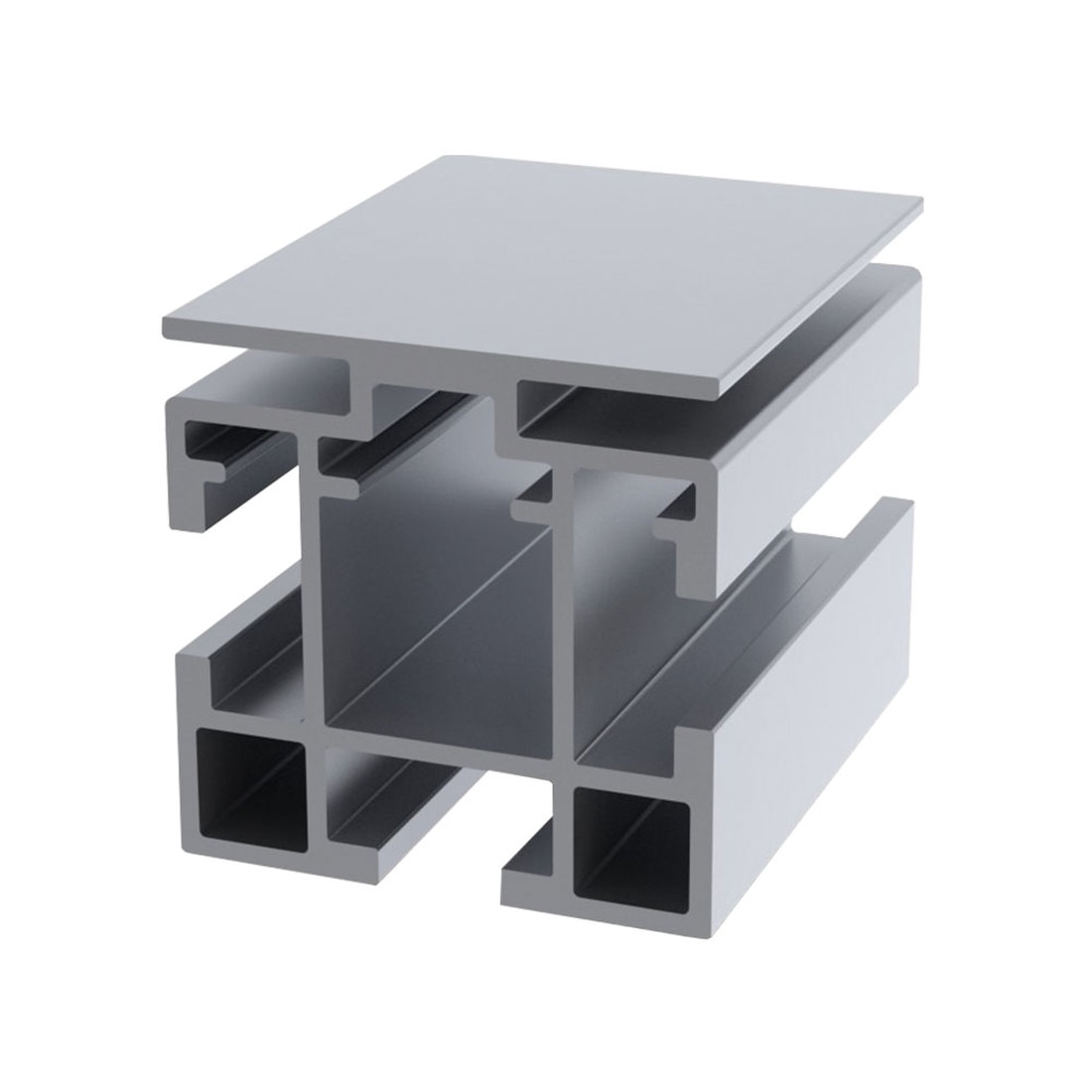 40mm Wide Profile for FOGA Fabric Flex Framing System | Double Sided Pole | Clear Anodized Aluminum | 8ft Length