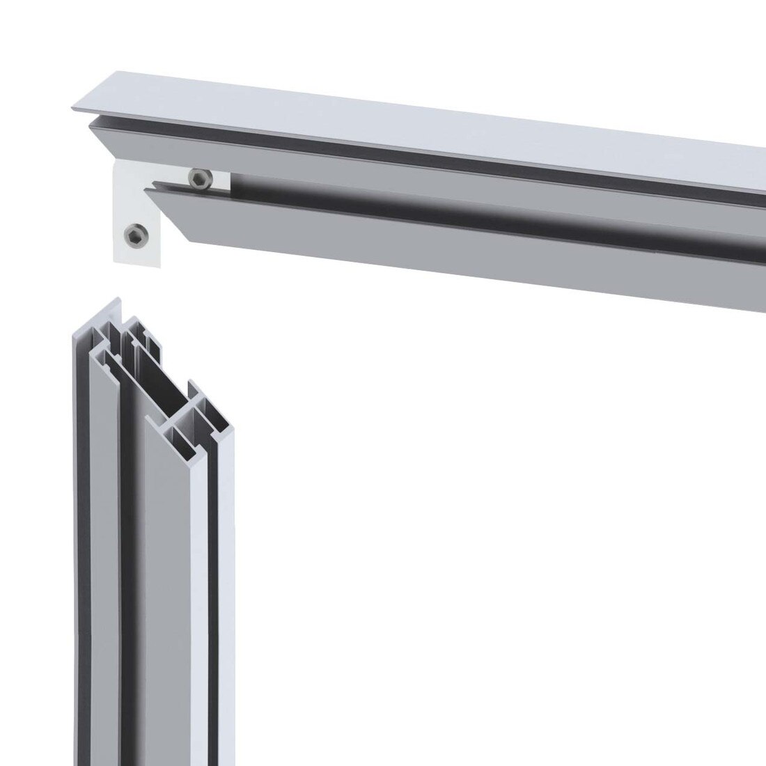 40mm Wide Profile for FOGA Fabric Flex Framing System | Double Sided Pole | Clear Anodized Aluminum | 8ft Length