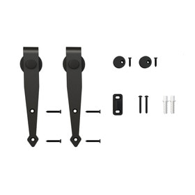 Black Powder Coated Finish with POM Thermoplastic Wheels | Arrow Roller Kit for Sliding Barn Doors for Furniture