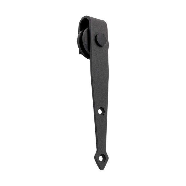 Arrow Style | Furniture Sliding Barn Door Hardware Kit for 2 Doors | Black Powder Coated Finish