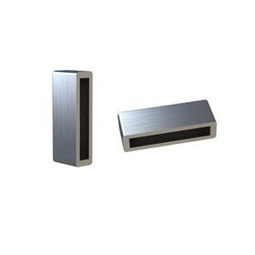 1-3/16in H x 9/32in W x 15/32in Long | 304 Grade Brushed Stainless Steel | Finish End Cap for Sliding Barn Doors for Furniture