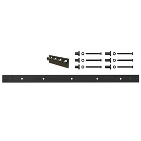 Black Powder Coated Finish | 4ft Long Extension Rail Kit for Sliding Barn Doors for Furniture