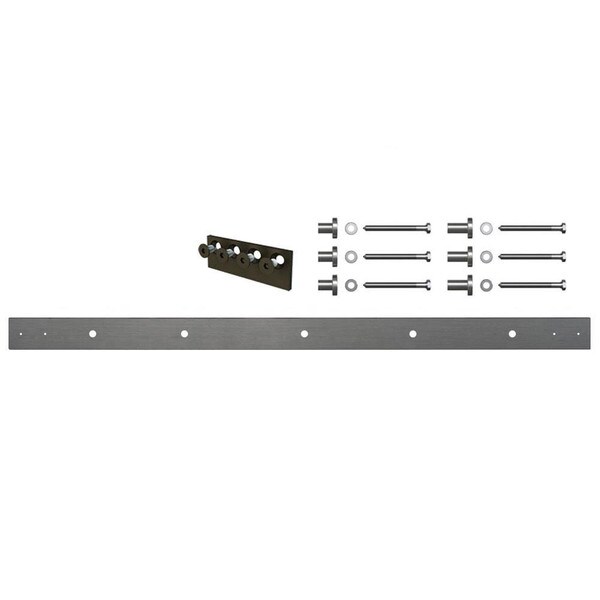 304 Grade Brushed Stainless Steel Finish | 4ft Long Extension Rail Kit for Sliding Barn Doors for Furniture