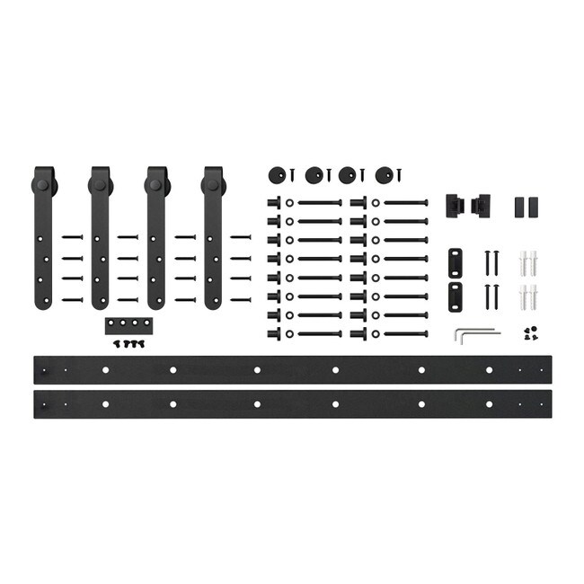 10ft Classic Strap | Furniture Sliding Barn Door Hardware Kit for 2 Doors Up to 30in W